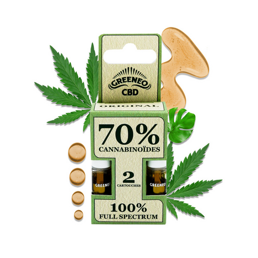 Cartouche e-liquide CBD full spectrum 70% - 2 pcs – GREENEO sans nicotine – détail 2