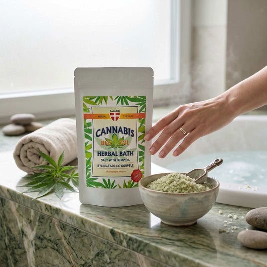 Sel de bain au chanvre – Détente & Peau Adoucie, 200 g Palacio - CBDelys