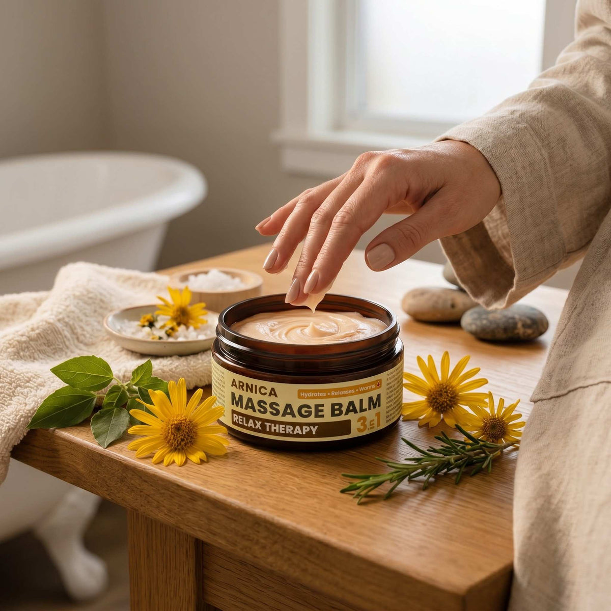 Baume de Massage Relax 3en1 Chauffant Arnica & Camphre, 300 ml Palacio - CBDelys