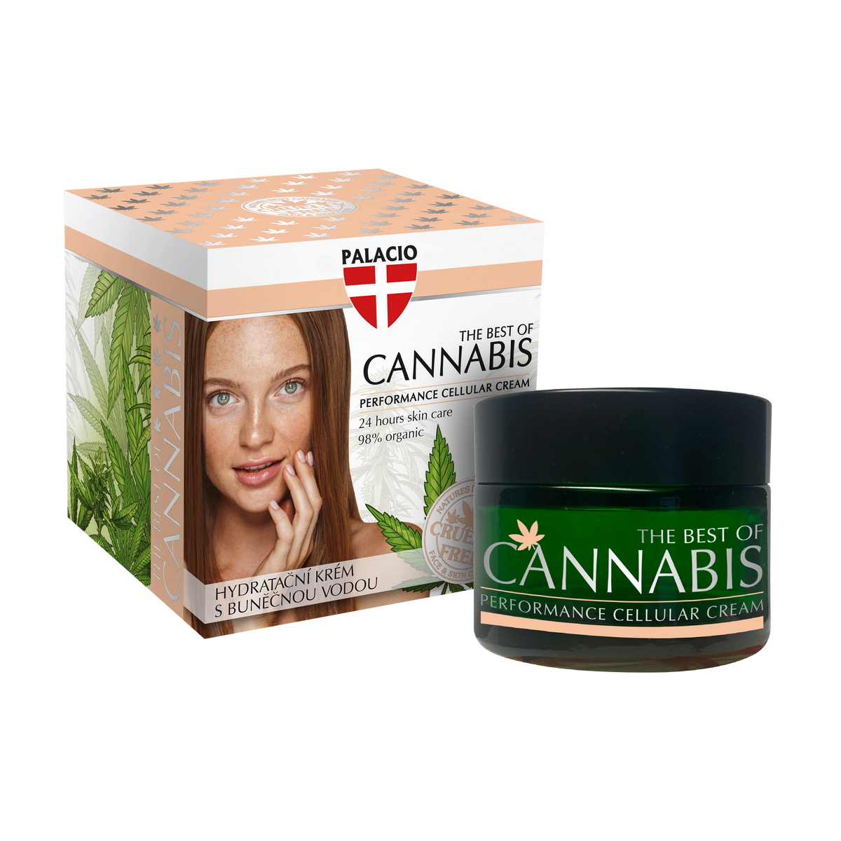 Crème Visage Hydratante Cellulaire Chanvre & CBD, 50ml Palacio - CBDelys