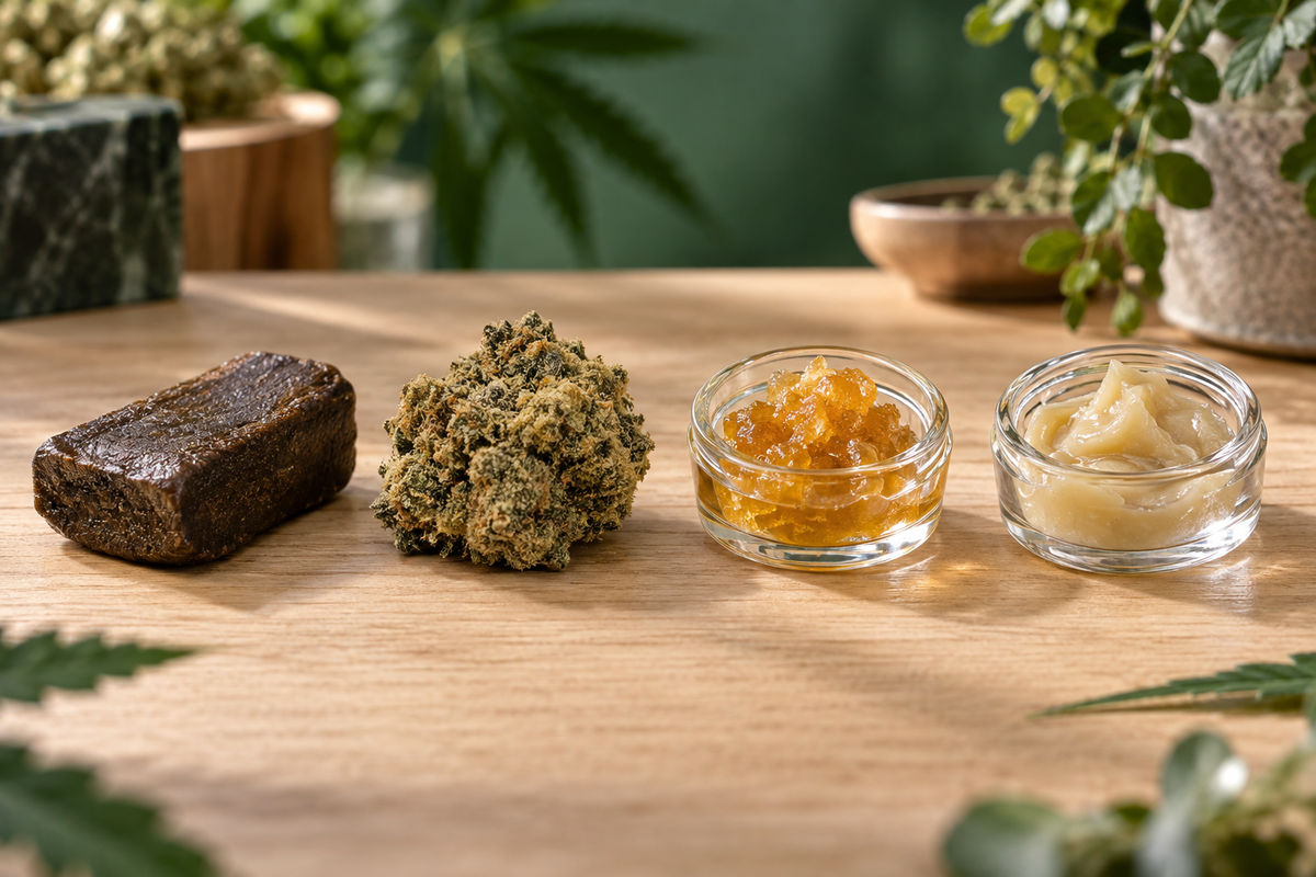 Comparaison entre résine CBD, Moonrock, Wax et Piatella proposée par CBDelys