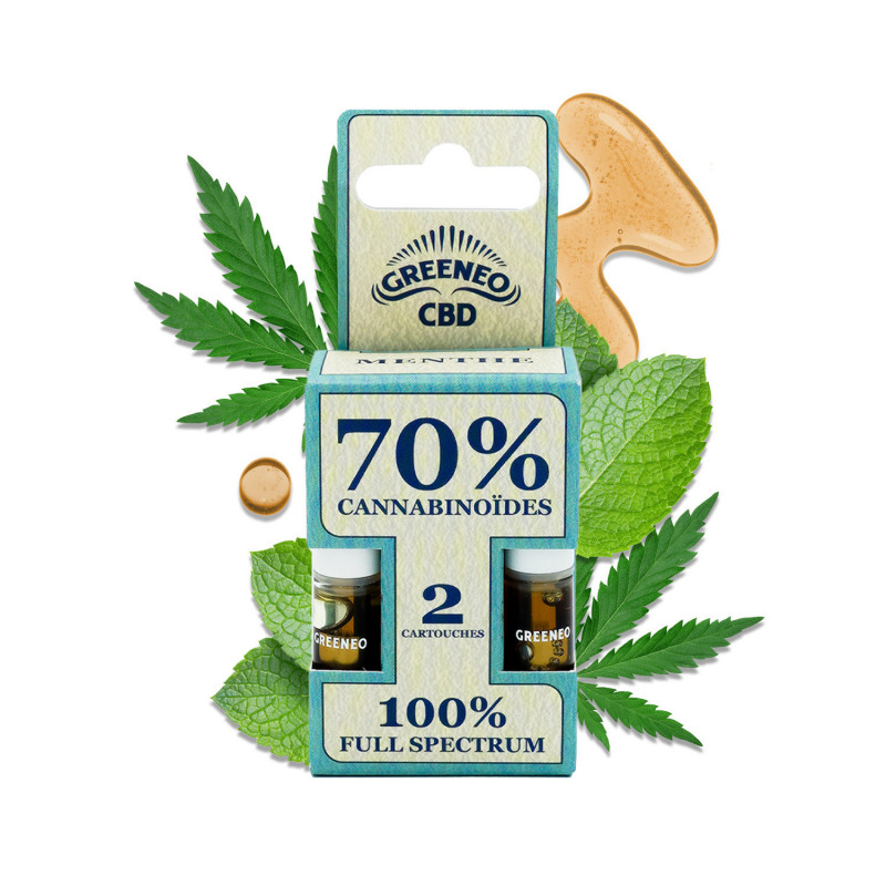 Cartouche e-liquide CBD full spectrum 70% - 2 pcs – GREENEO sans nicotine – vue principale