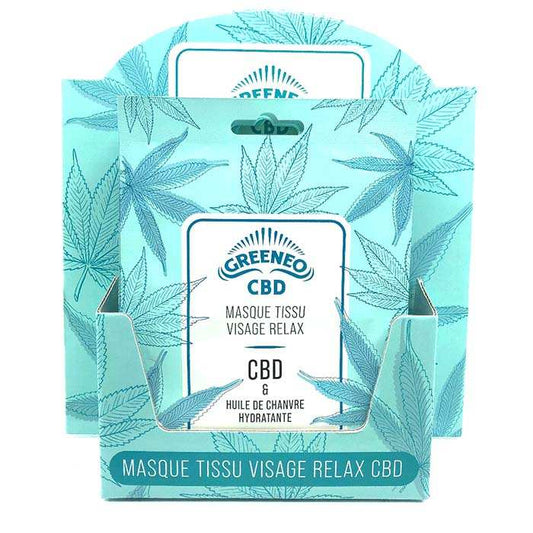 Masque tissu relaxant visage CBD | GREENEO - CBDelys