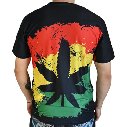 T-shirt Cannabis Rasta – détail 2
