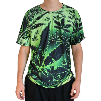 T-shirt Cannabis Psychédélique Vert – vue principale