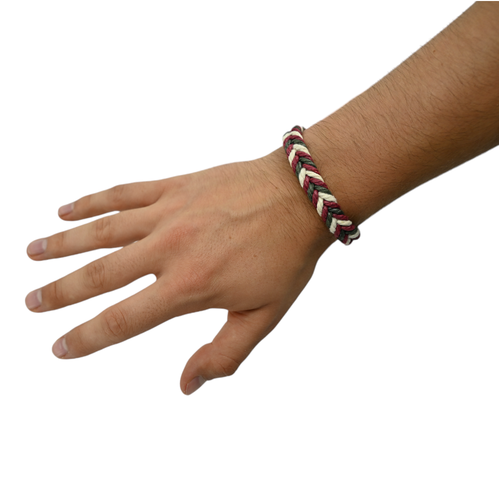 Bracelet chanvre tressé mixte ajustable – détail 2