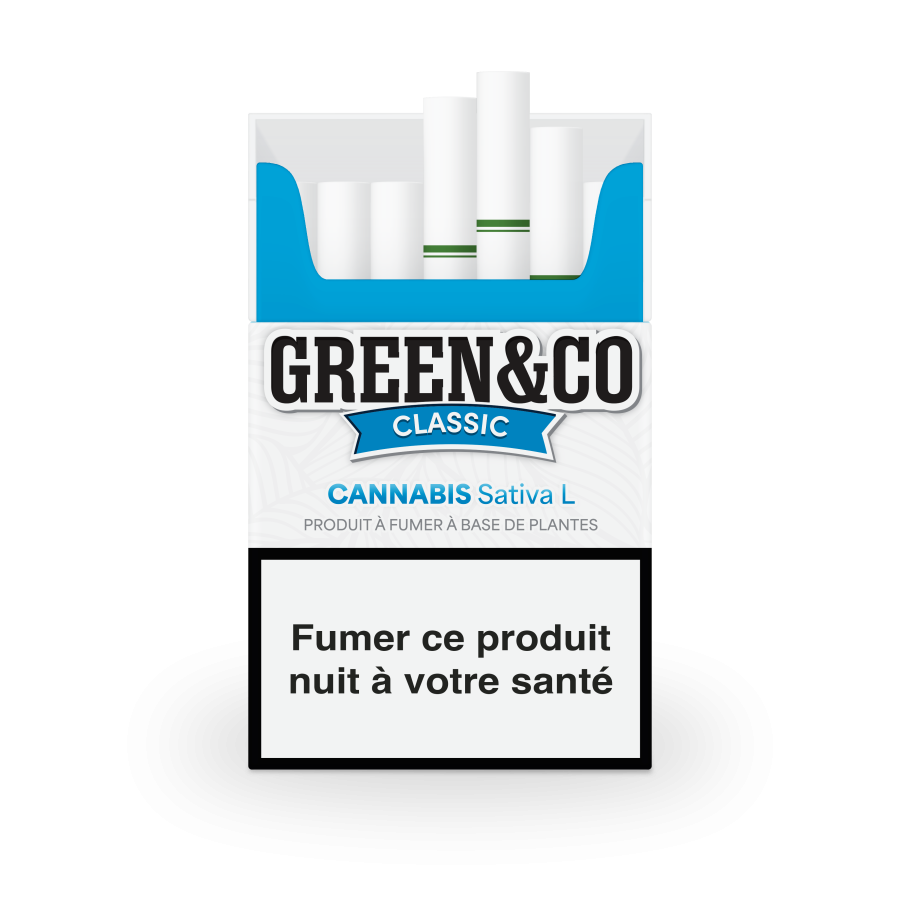 Cigarettes CBD Green&Co Classic - Pack de 20 Pre-Rolls - CBDelys