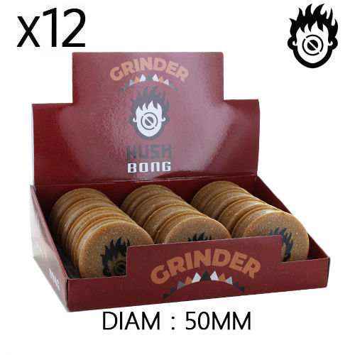 Boîte de 12 Grinders en chanvre 50 mm Kush Bong Organic