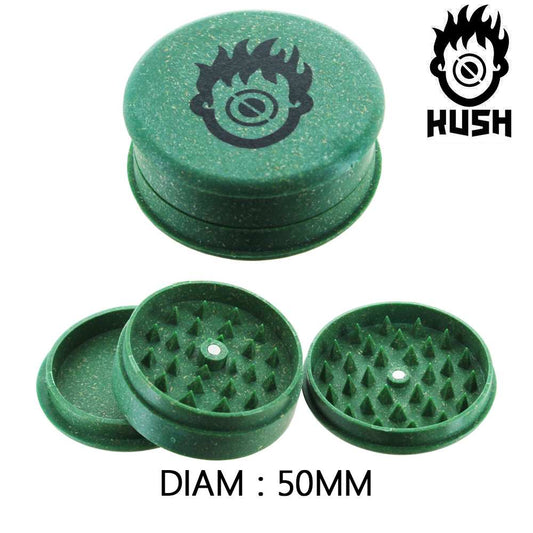 Boîte de 12 Grinders en chanvre 50 mm Kush Bong Green Organic – détail 2