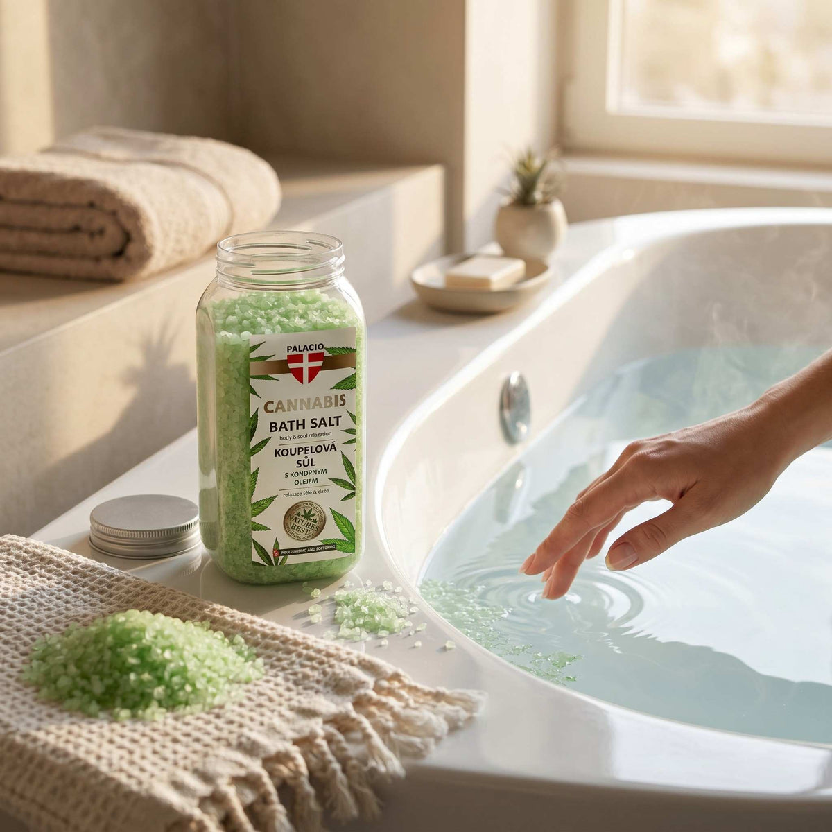 Sel de Bain au Chanvre – Détente & Soin de la Peau, 900 g Palacio - CBDelys