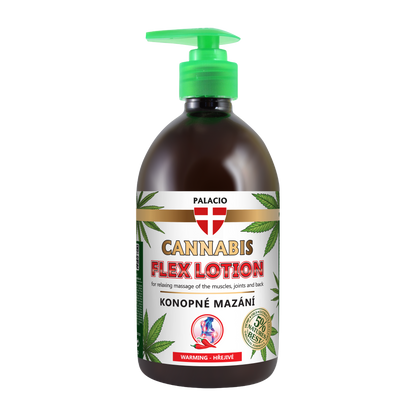 Lotion chauffante au chanvre avec pompe, 500 ml Palacio - CBDelys