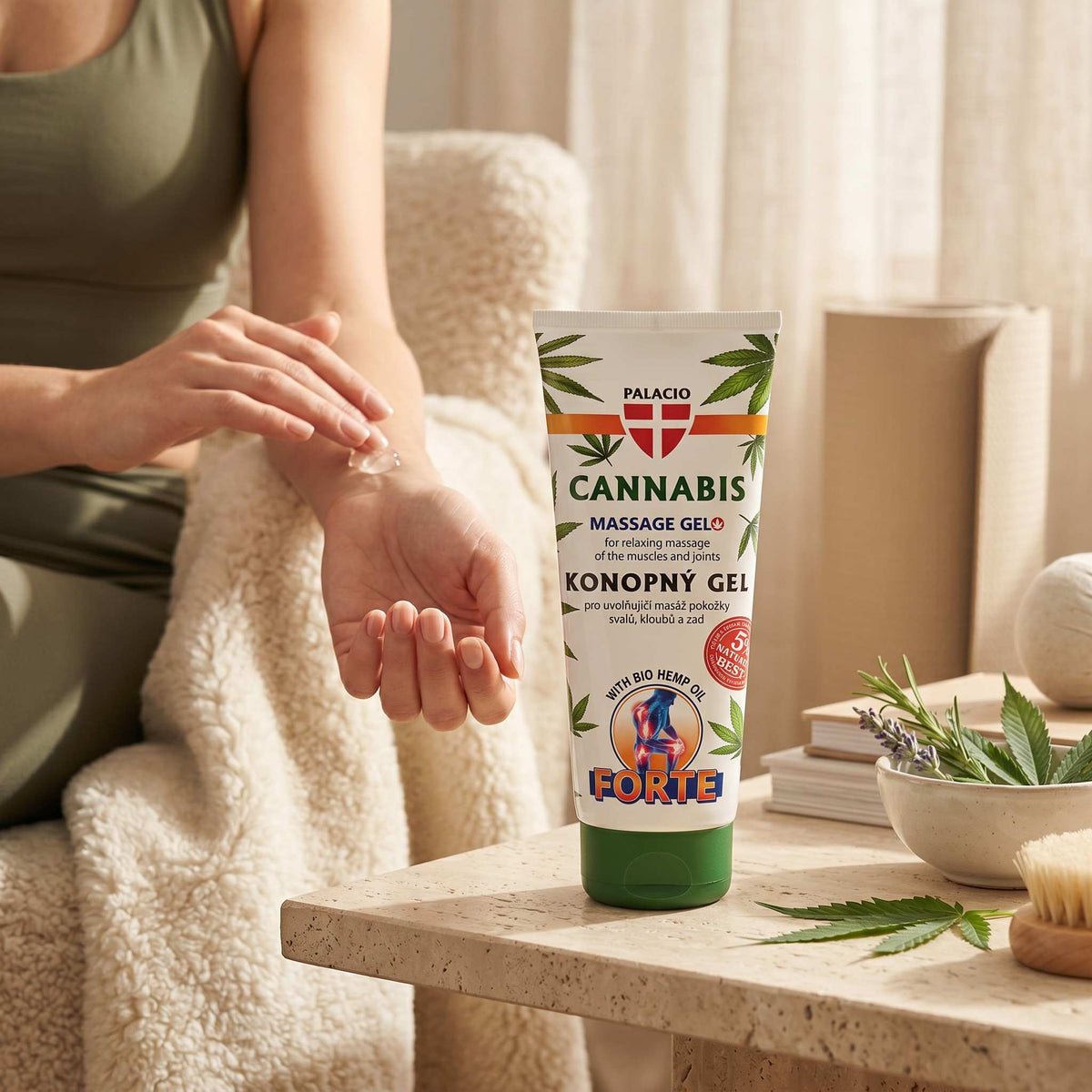 Gel de Massage Cannabis Forte au Chanvre BIO, 200 ml Palacio - CBDelys