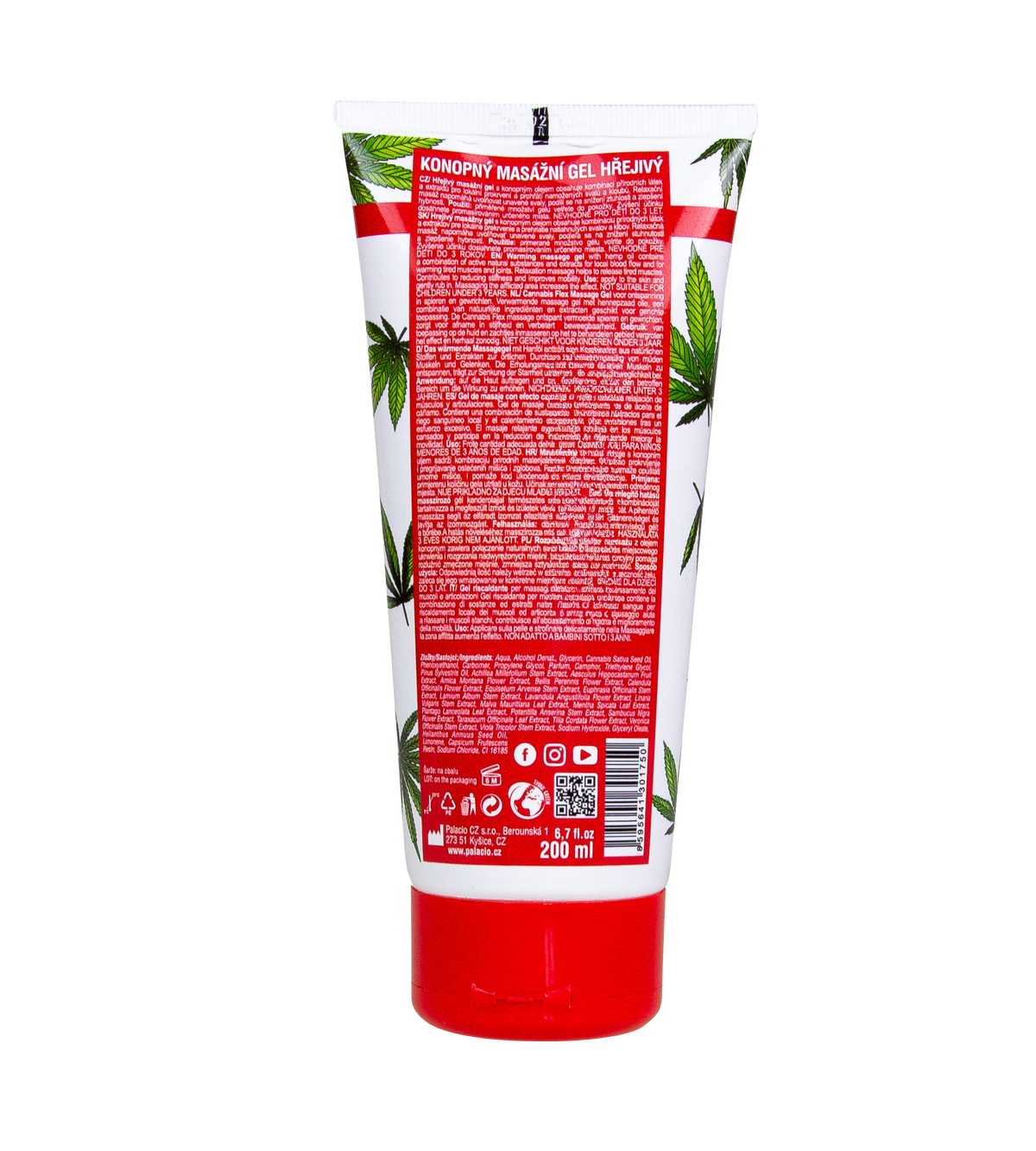 Gel de massage chauffant au chanvre CANNAHOT, 200 ml Palacio - CBDelys