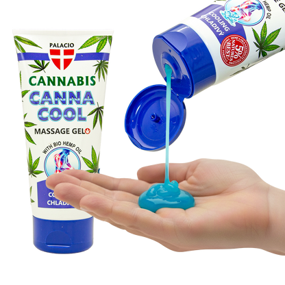 Gel de massage au chanvre CANNACOOL effet rafraîchissant, 200 ml Palacio - CBDelys