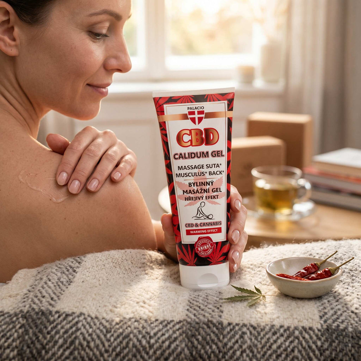 CBD Gel de Massage Chauffant Calidum au Chanvre, 200 ml Palacio - CBDelys