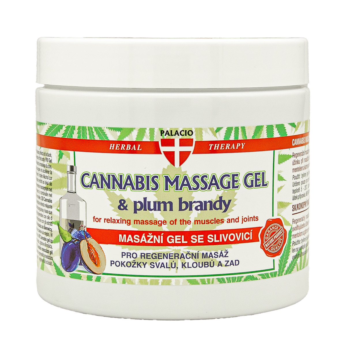 Gel de massage au chanvre et slivovice, 600 ml Palacio - CBDelys
