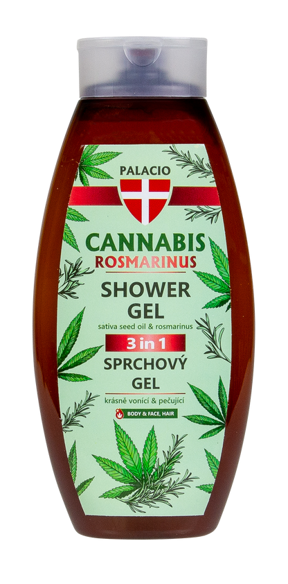Gel Douche Cannabis & Romarin 3-en-1, 500 ml Palacio - CBDelys