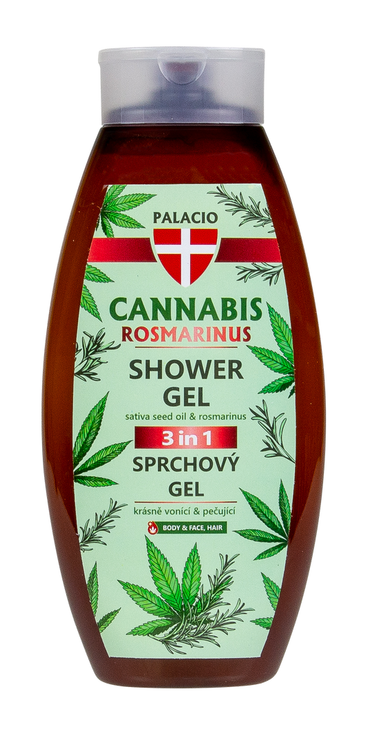 Gel Douche Cannabis & Romarin 3-en-1, 500 ml Palacio - CBDelys