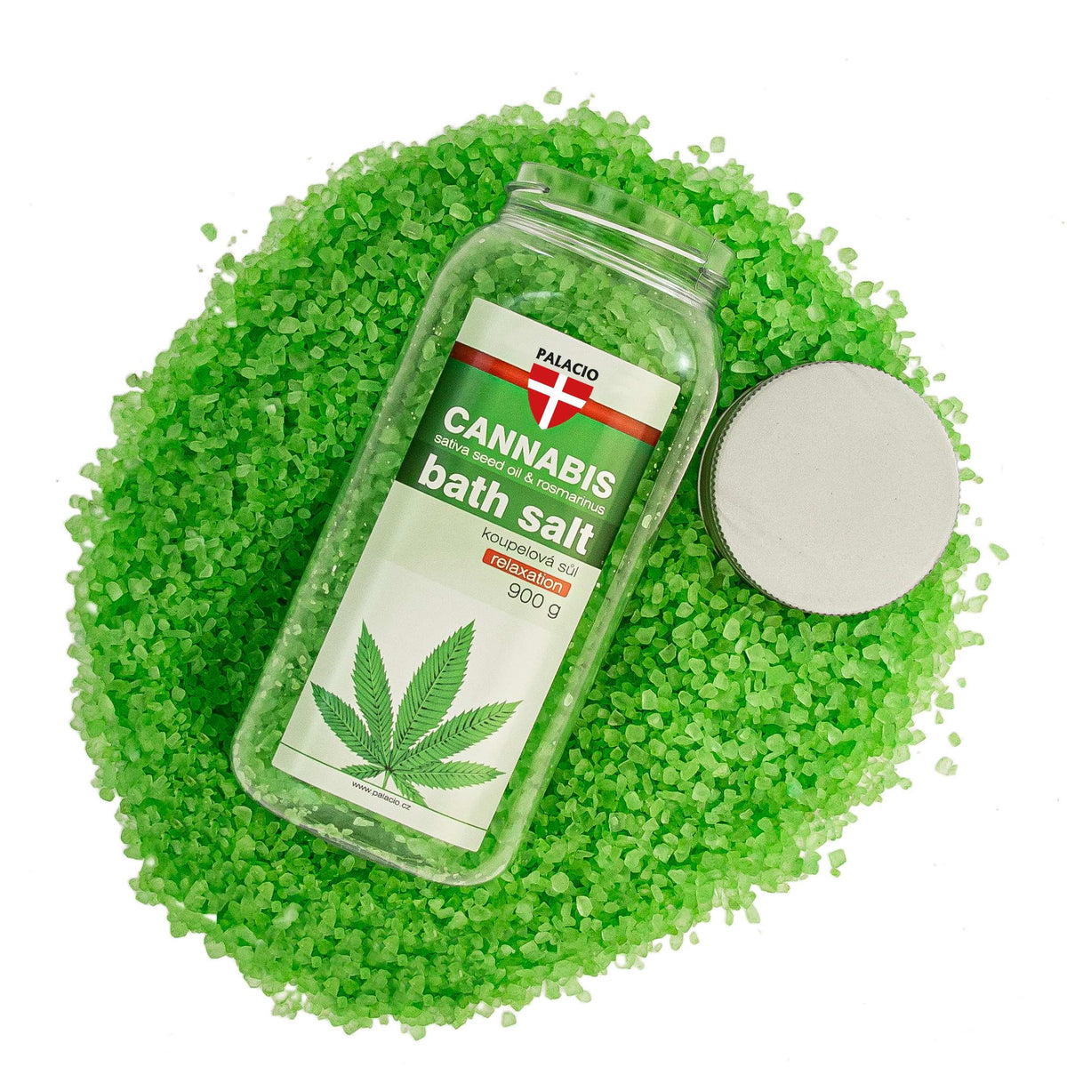 Sel de Bain au Cannabis & Romarin, 900 g Palacio - CBDelys