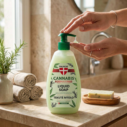 Savon liquide chanvre & romarin Cannabis Rosmarinus, 500 ml Palacio - CBDelys