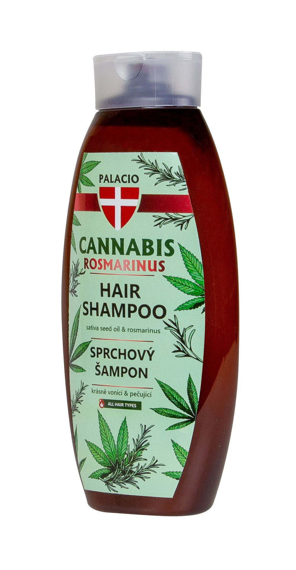 Shampooing Cannabis Romarin à l'Huile de Chanvre, 500 ml Palacio - CBDelys