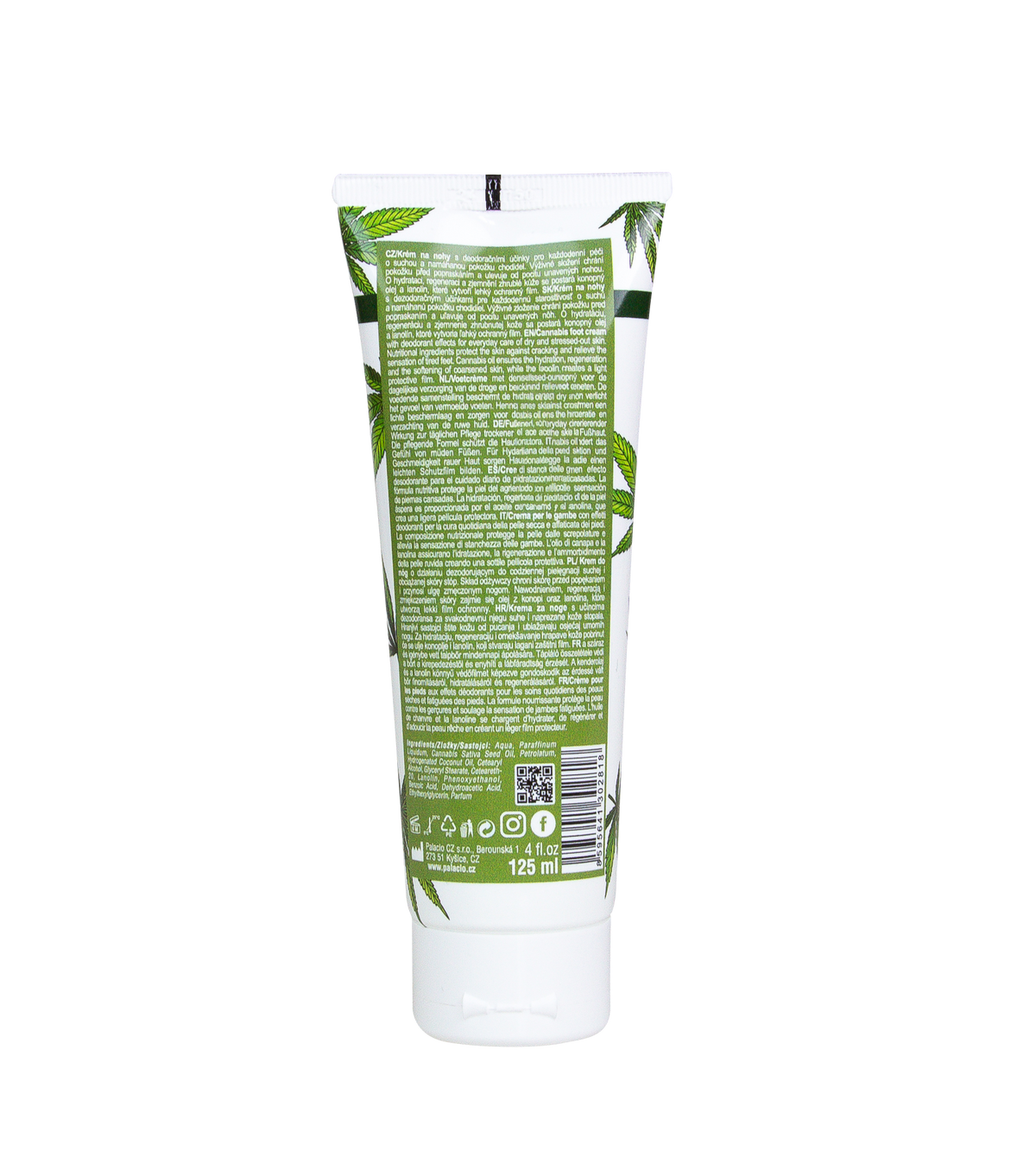 Crème pieds au chanvre BIO - Soin réparateur, 125 ml Palacio - CBDelys