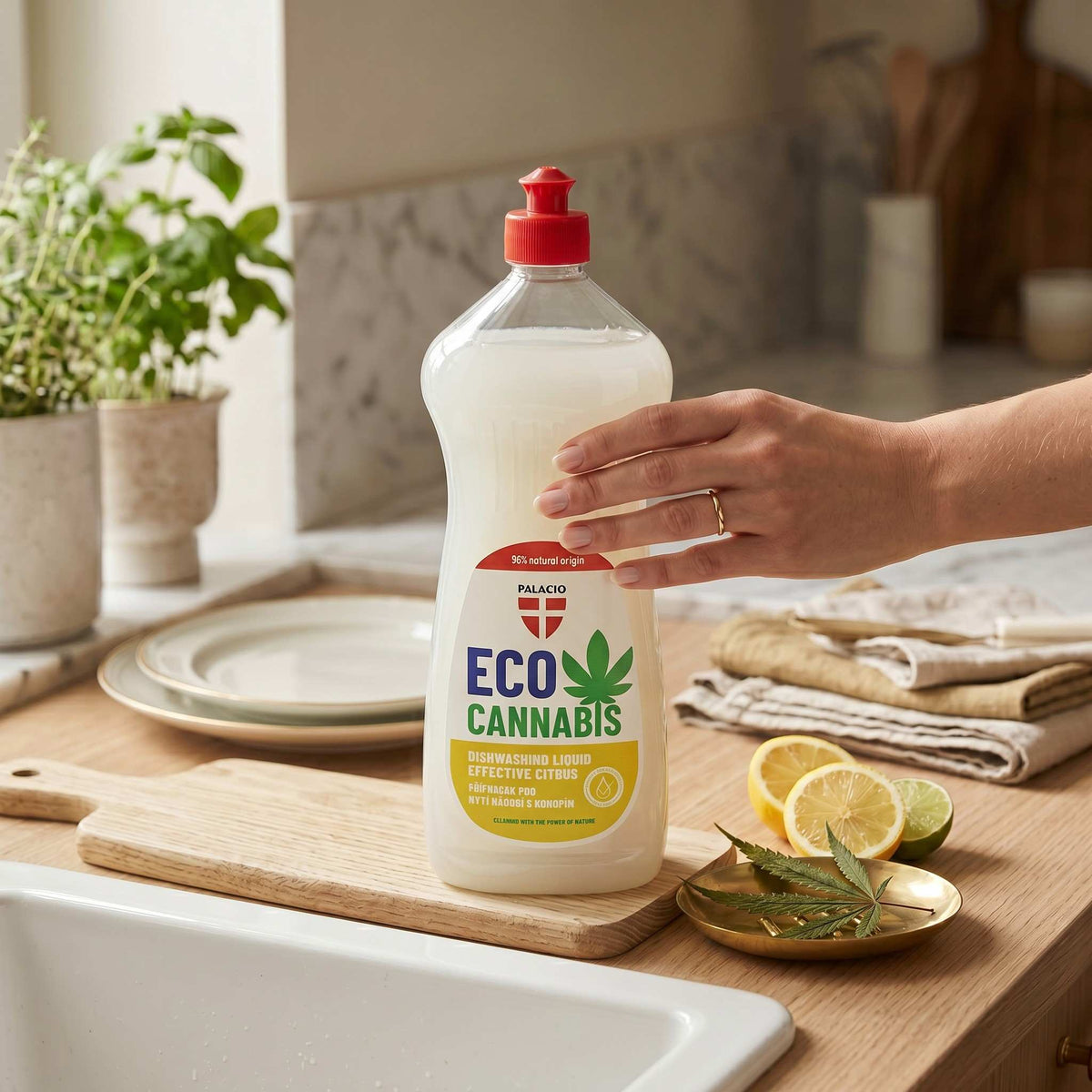 EcoCannabis Liquide Vaisselle au Chanvre, 1000 ml Palacio - CBDelys