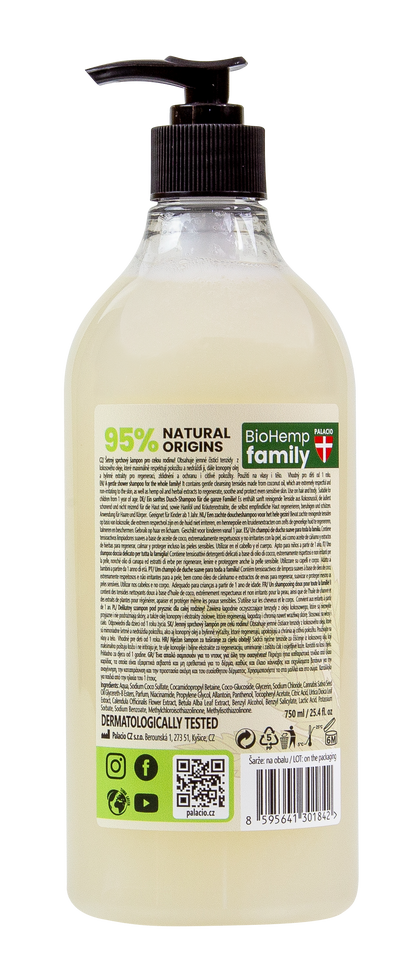 Shampoing-Douche 2en1 BioHemp à l'Huile de Chanvre - Famille Palacio - CBDelys