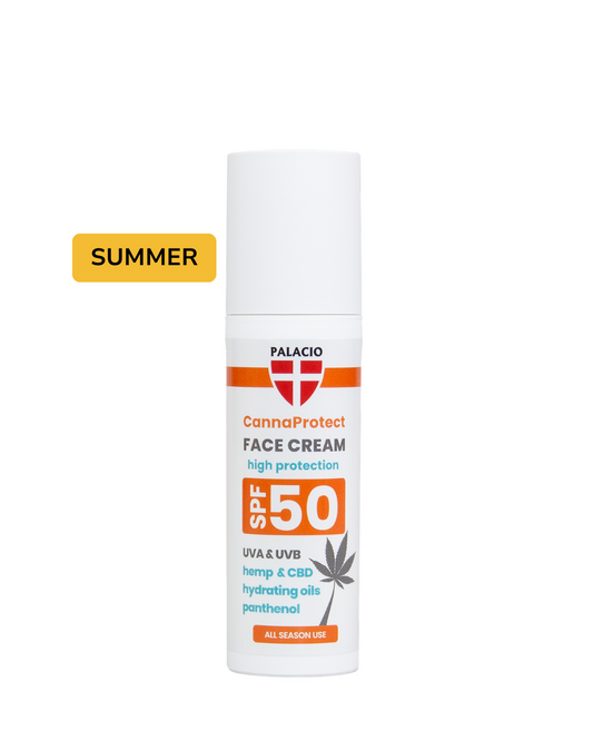 CannaProtect Crème Visage SPF50 au Chanvre & CBD, 50 ml Palacio - CBDelys