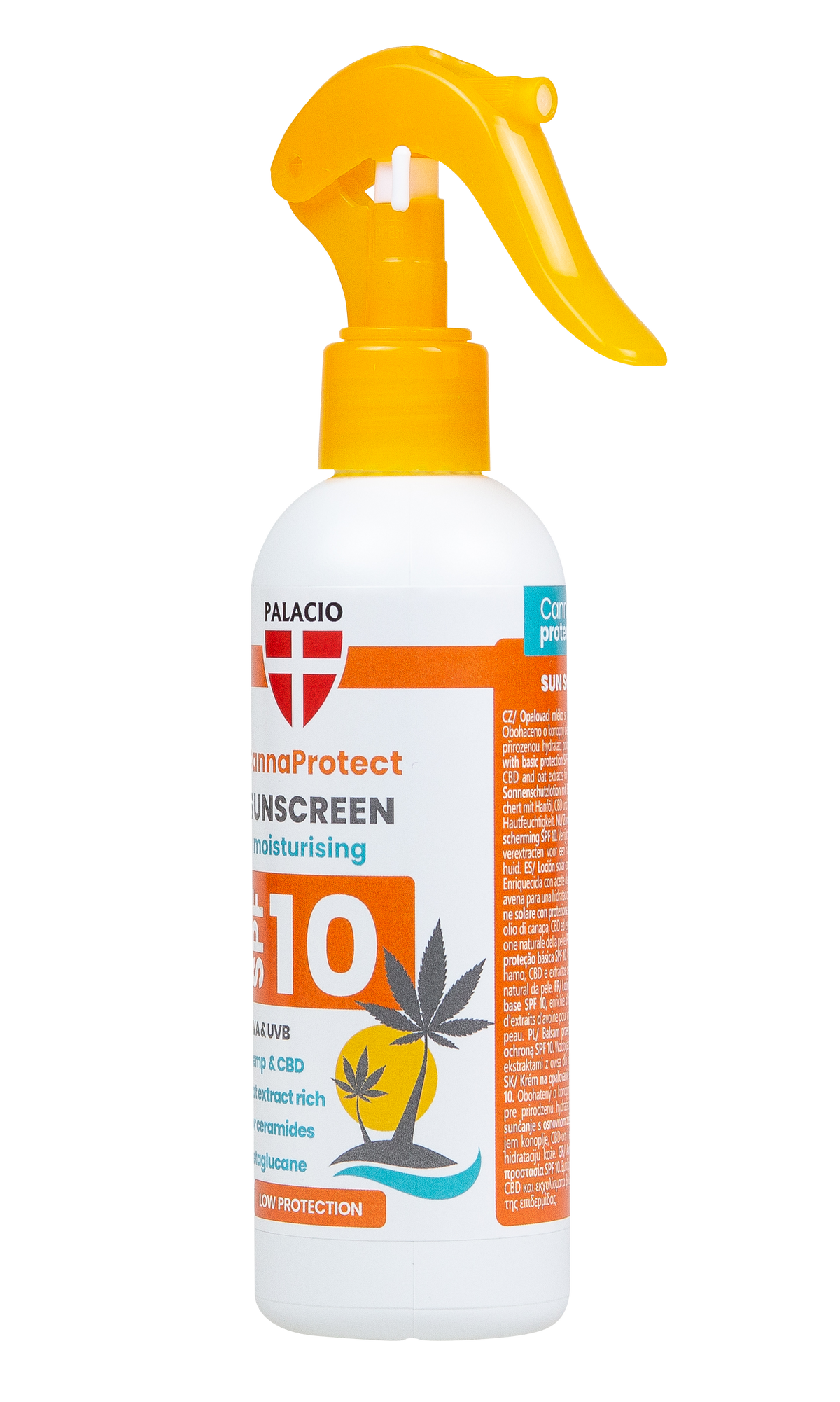 CannaProtect Lait Solaire SPF10 au Chanvre & CBD, 200 ml Palacio - CBDelys