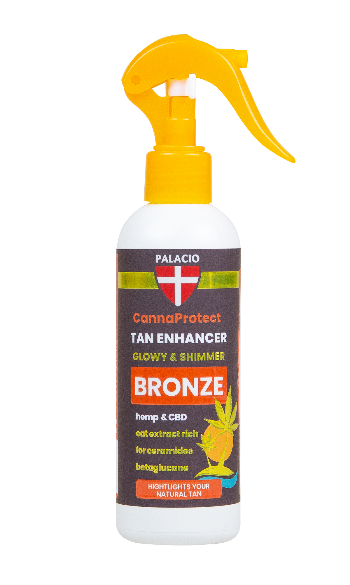 CannaProtect Activateur de Bronzage au Chanvre & CBD, 200 ml Palacio - CBDelys