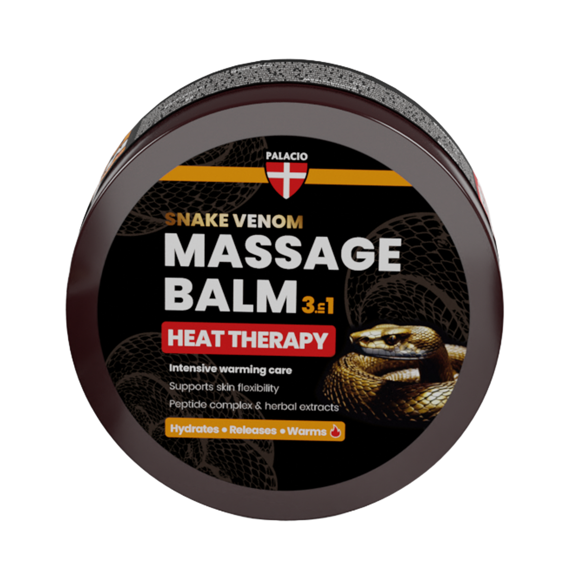 Baume de Massage Chauffant Heat 3-en-1 au Venin de Serpent, 300 ml Palacio - CBDelys