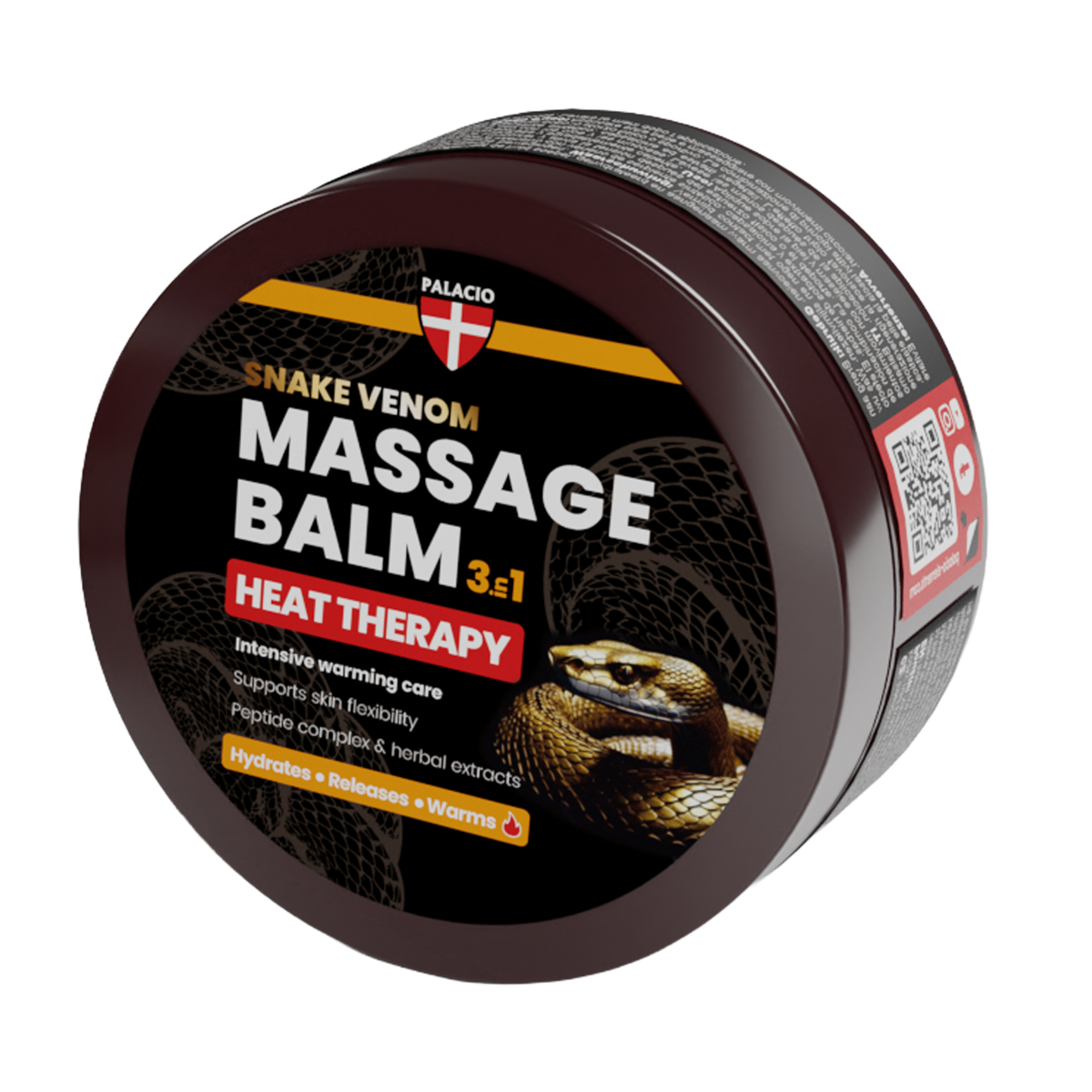 Baume de Massage Chauffant Heat 3-en-1 au Venin de Serpent, 300 ml Palacio - CBDelys