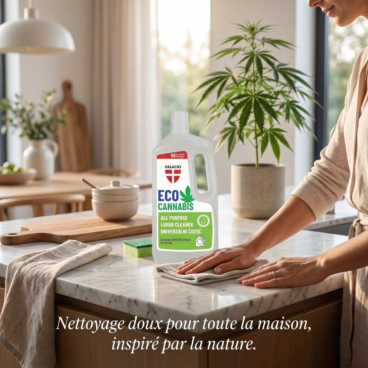 EcoCannabis – Nettoyant Multi-Usages au Chanvre, 1000 ml Palacio - CBDelys