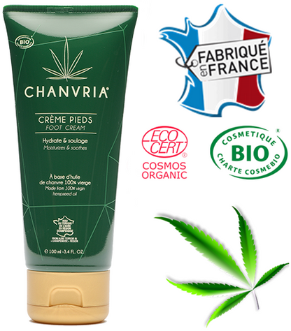 Crème pieds huile de chanvre bio | CHANVRIA - CBDelys