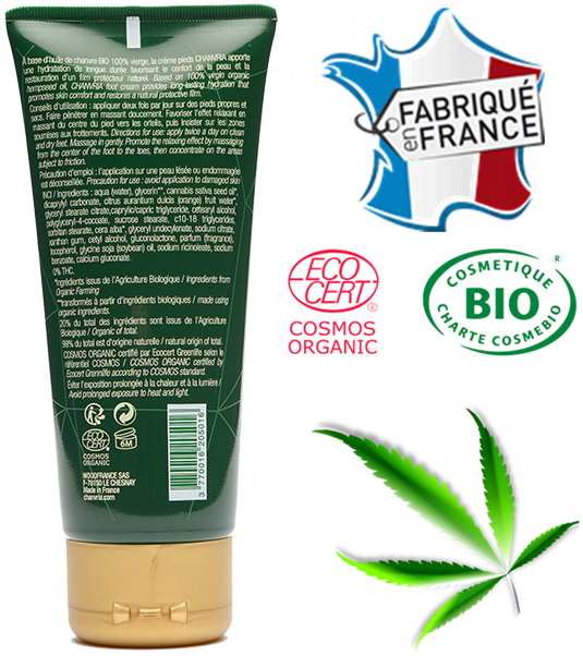 Crème pieds huile de chanvre bio | CHANVRIA - CBDelys