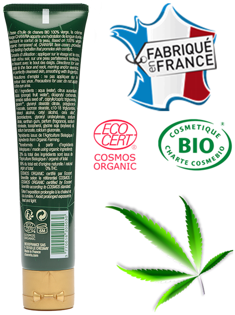 Crème visage huile de chanvre bio | CHANVRIA - CBDelys