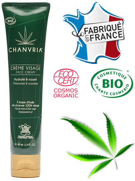 Crème visage huile de chanvre bio | CHANVRIA - CBDelys